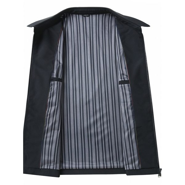 Men's Jacket Business Casual Lapels Zipper Coat - Image 3