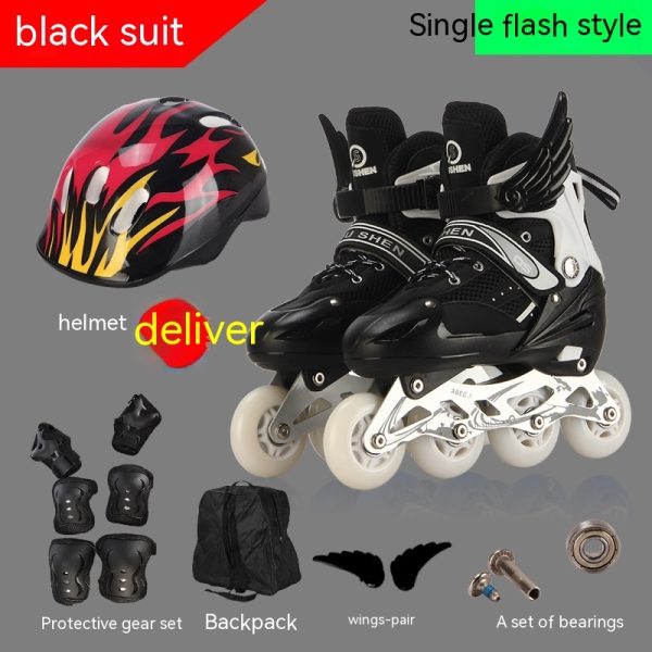Pu Single Wheel Adjustable Children's Roller Skates - Image 2