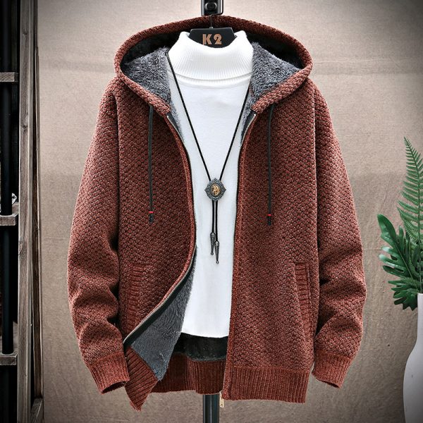 Hooded Sweater Men's Zipper Sweater Slim Fit - Image 3