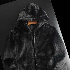 Winter New Men's Hooded Light Business Marten Overcoats Coat