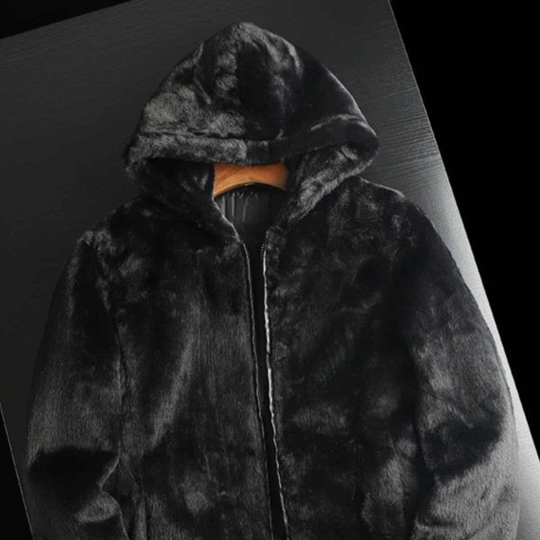 Winter New Men's Hooded Light Business Marten Overcoats Coat