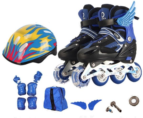 Pu Single Wheel Adjustable Children's Roller Skates - Image 4