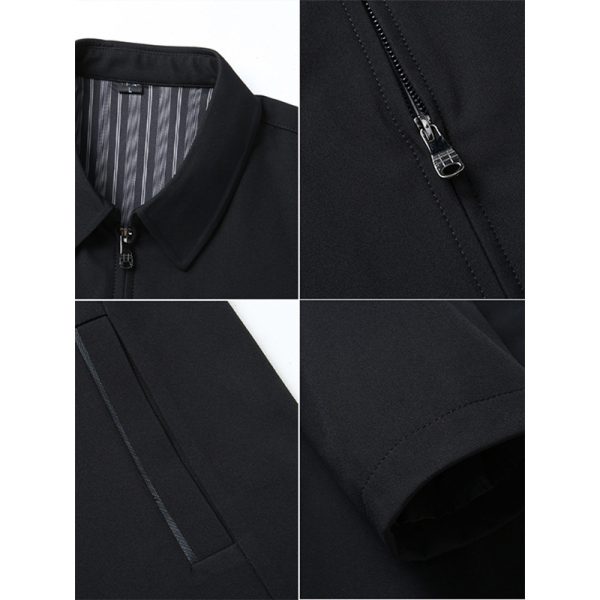 Men's Jacket Business Casual Lapels Zipper Coat - Image 4
