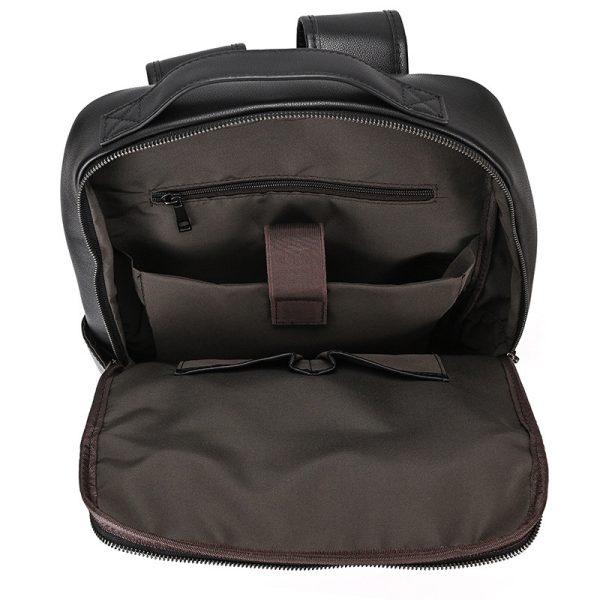 High-end Men's Leather Large-capacity Backpack 16-inch - Image 4