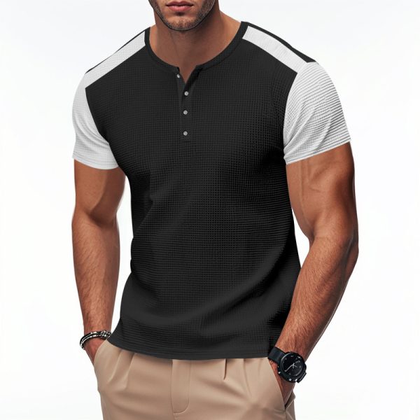 Plus Size Men's Color Block T-shirt - Image 2