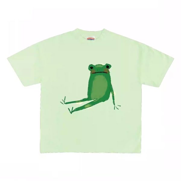 Frog Print T-shirt Cute Animal Pattern Spoof Casual All-match - Image 2