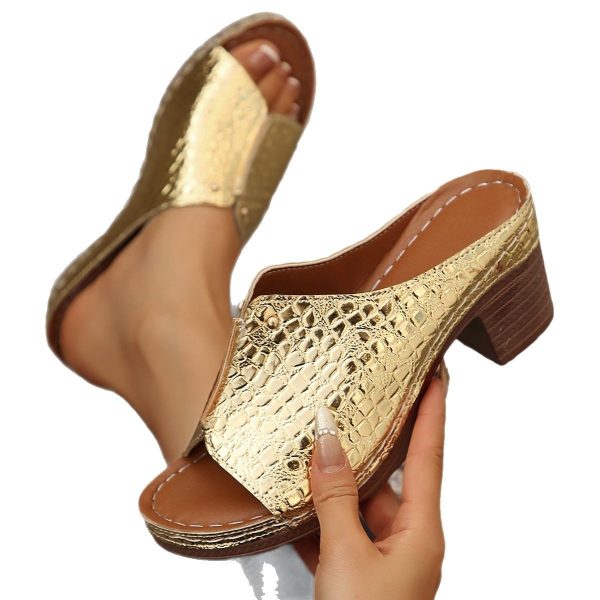 Women's Peep Toe Slippers Plus Size Wedge Sandals - Image 5