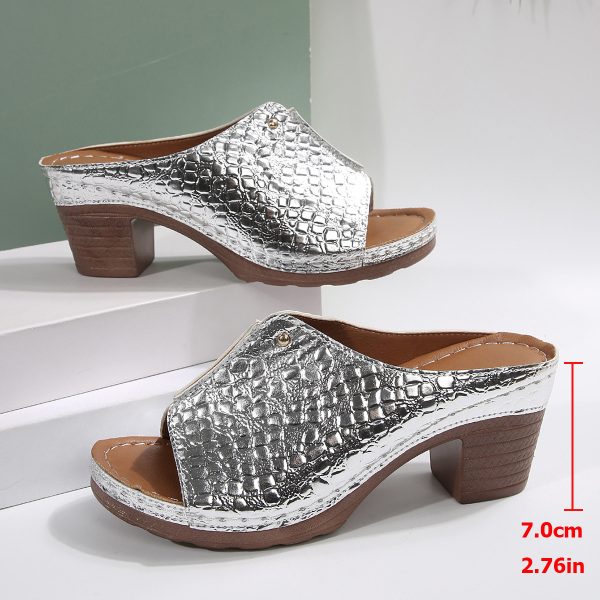 Women's Peep Toe Slippers Plus Size Wedge Sandals - Image 7