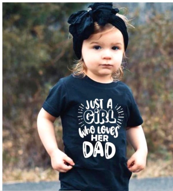 Just A Dad Who Loves His Girl Parent-child T-shirt - Image 5