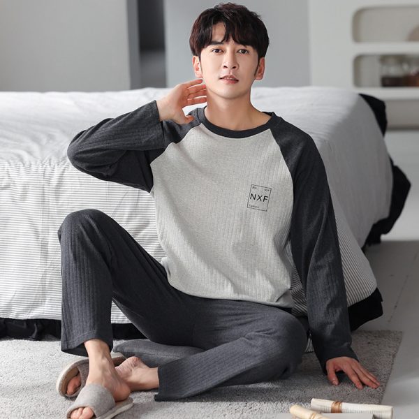 Pajamas Men's Cotton Long Sleeve - Image 5