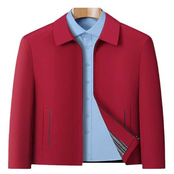 Men's Jacket Business Casual Lapels Zipper Coat - Image 5