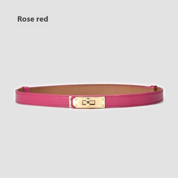 Retro Waist Decorations Women's Leather Thin Belt - Image 10