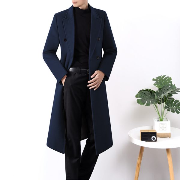 Men's Long Double-sided High-end Windbreaker Wool Jacket - Image 4
