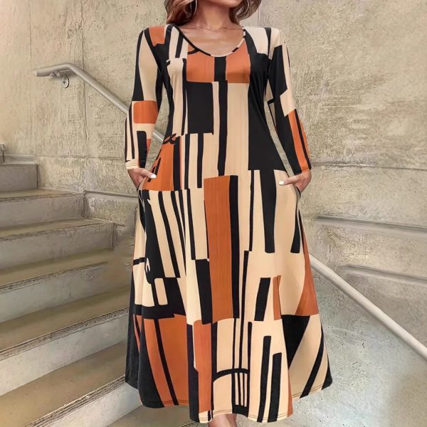 Women's Fashion Gradient Dress With Prints