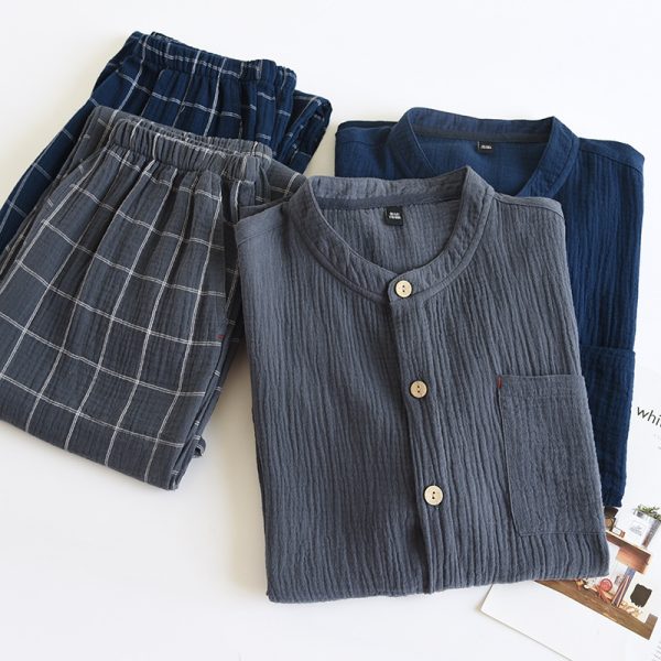 Men's Cotton Gauze Pajamas Spring And Autumn - Image 3