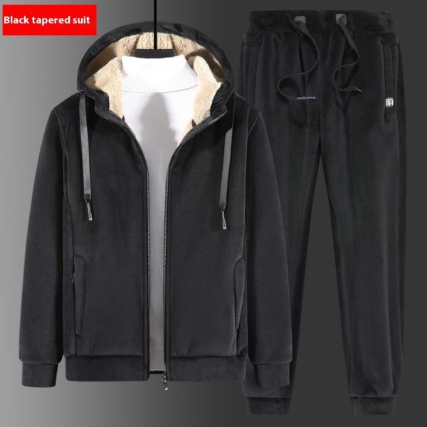 Winter Silver Fox Velvet Plus Size Sweatshirt And Sweatpants Two-piece Set - Image 6