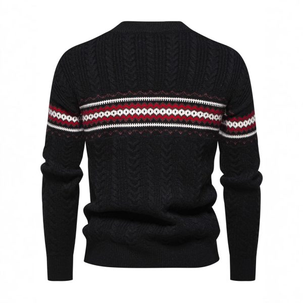 Men's Round Neck Pullover Print Casual Sweater - Image 3
