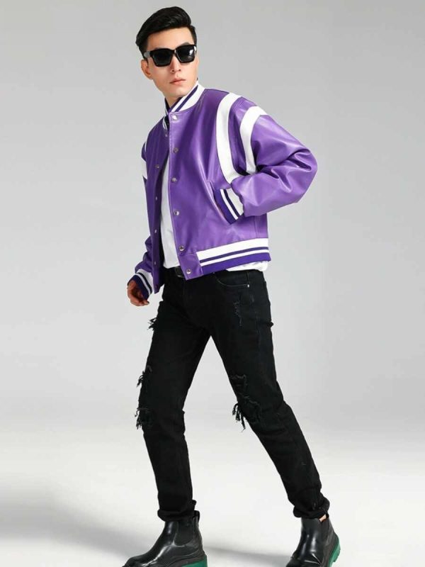Fashion Colorblock American Biker's Leather Jacket - Image 2
