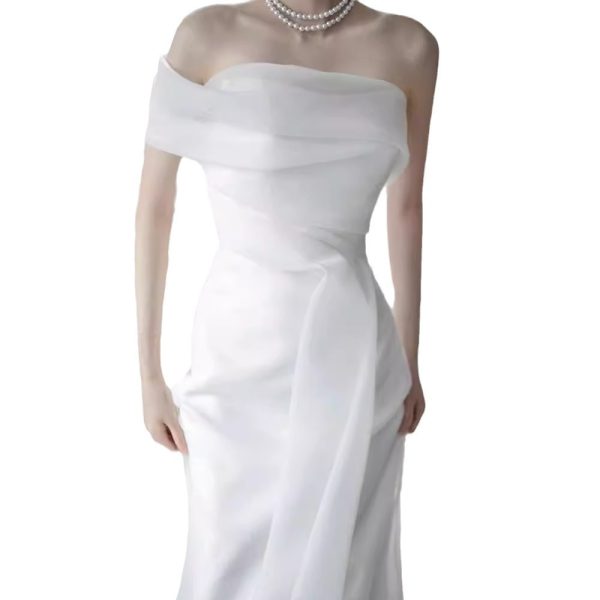 French Off-shoulder Light Wedding Dress Bride - Image 5