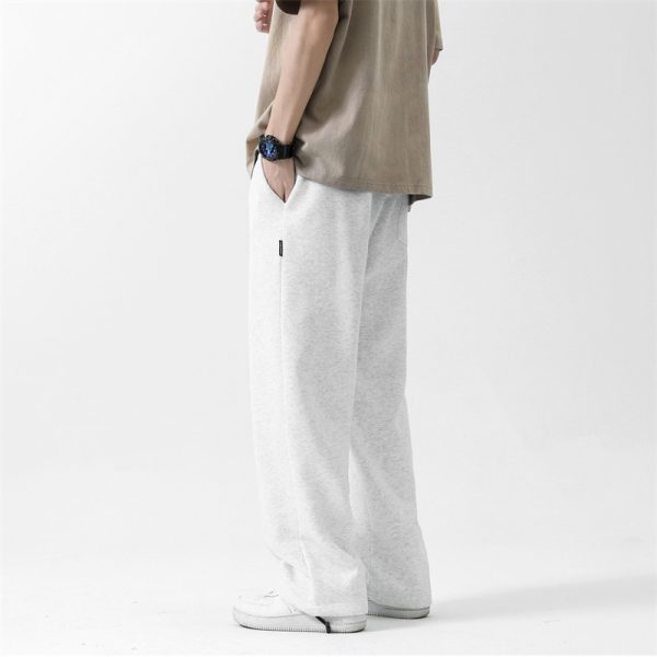 Drawstring Ankle-tied Loose Straight Sweatpants - Image 3