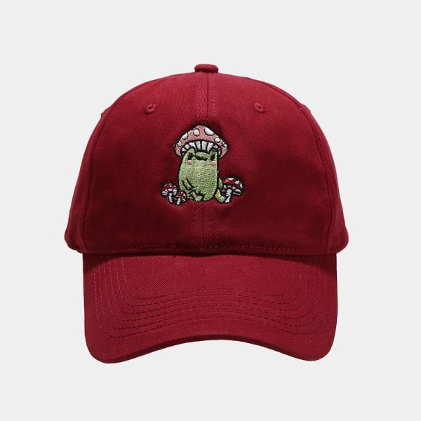 Cute Cartoon Frog Mushroom Embroidered Baseball Cap - Image 8