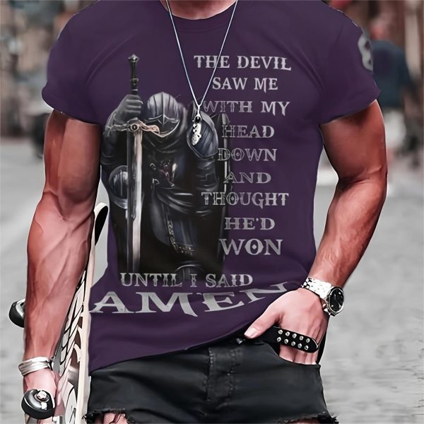 3D Printed T-shirt Men's Summer Casual Breathable Short Sleeve Top - Image 9