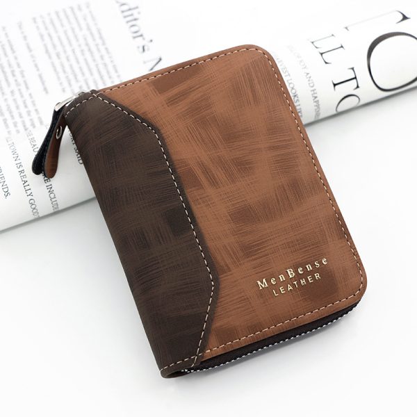 Frosted Men's Short Chain Wallet Vertical Coin Purse Card Holder - Image 7