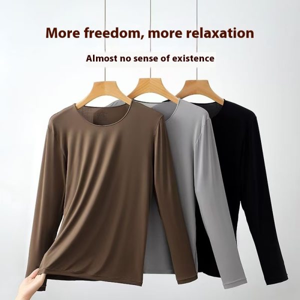 Men's High Elasticity Warm Ultra-thin Autumn Clothing And Pants Set - Image 3