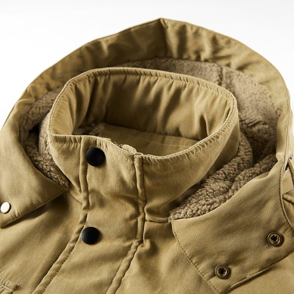 Plus Size Workwear Thermal Hooded Cotton Coat Jacket - Image 5