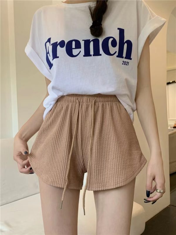 Waffle Casual All-Match Sports Shorts For Women - Image 5