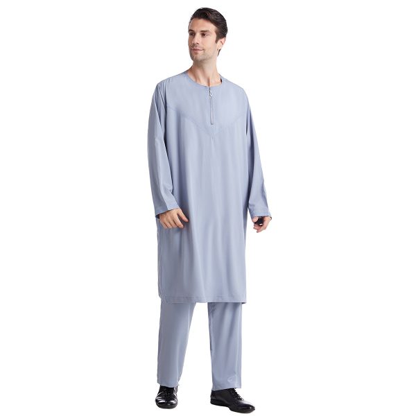 Men's Polyester Embroidered Robe Suit - Image 10