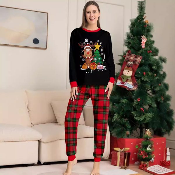 Cute Creative Christmas Deer Plaid Family Dress - Image 4