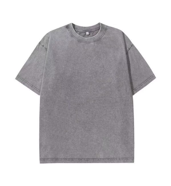 Washed Old Short-sleeved T-shirt For Men And Women - Image 8