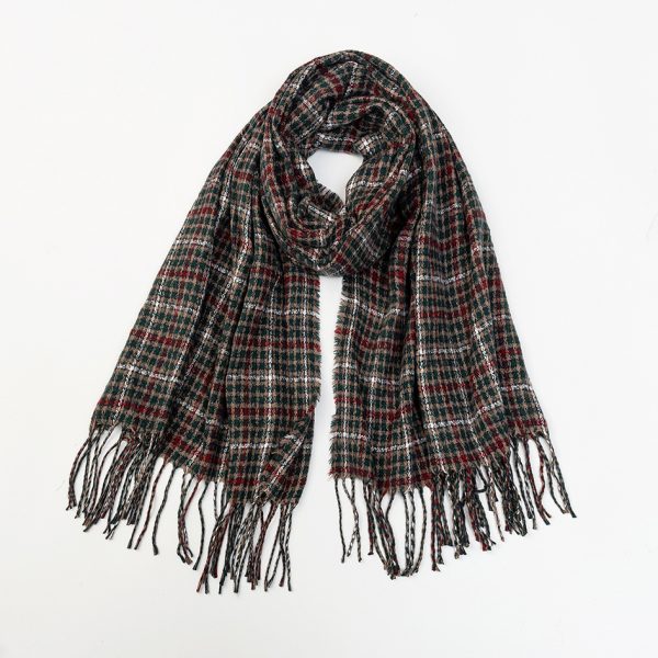 Men's And Women's Cashmere Plaid Tassel Scarf - Image 2