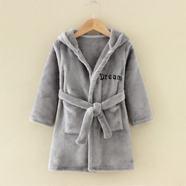 Cartoon Home Clothes Nightgown Bathrobe Children Pajamas Flannel - Image 3