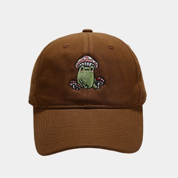 Cute Cartoon Frog Mushroom Embroidered Baseball Cap - Image 10