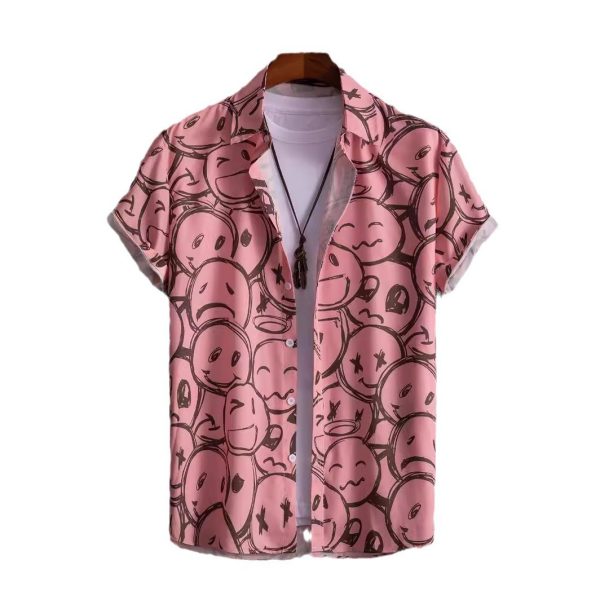 Men's Short-sleeved Shirt 3D Digital Printing Hawaiian Trendy Cardigan Shirt - Image 5