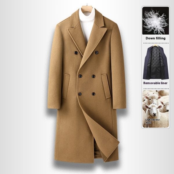 Double Breasted Long Woolen Coat - Image 3
