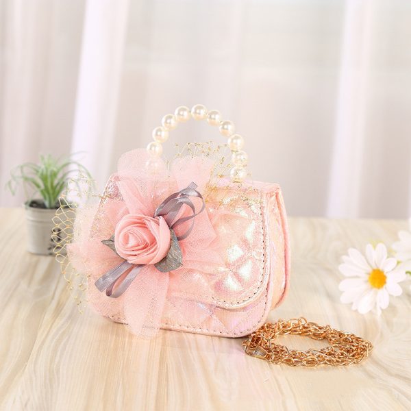 Flower Knitted Pearl Portable Diagonal Bag - Image 4
