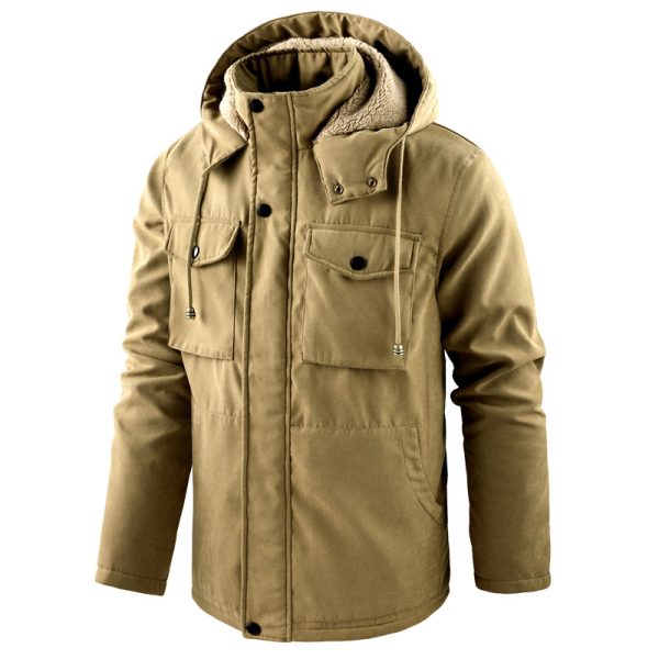 Plus Size Workwear Thermal Hooded Cotton Coat Jacket - Image 7