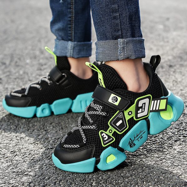 Mesh Fly Woven Velcro Breathable Sneakers - Image 4