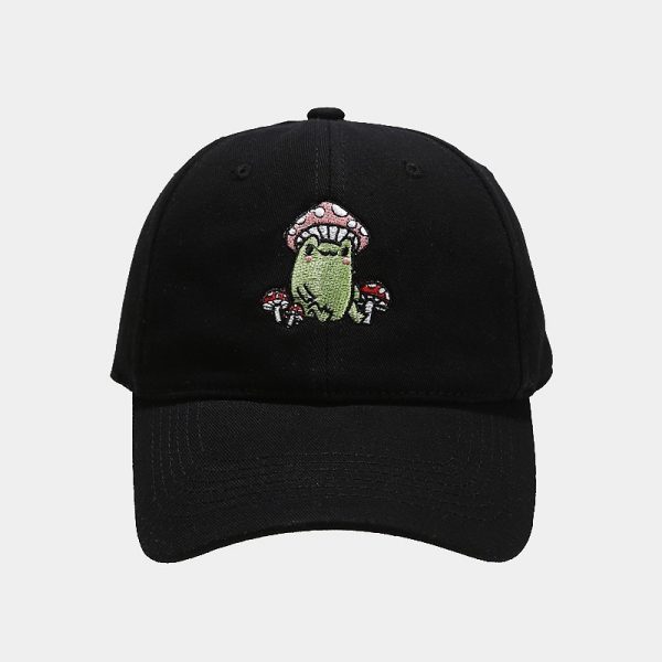 Cute Cartoon Frog Mushroom Embroidered Baseball Cap - Image 6