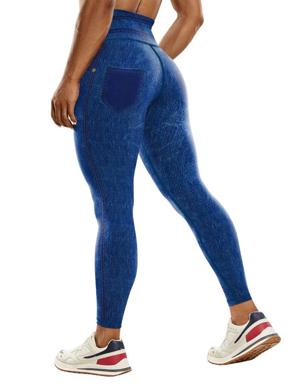 Fashion New Denim Print Yoga Pants Women - Image 7