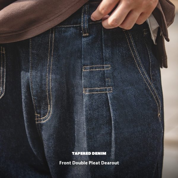Washed Elastic Waist Loose Jeans - Image 3