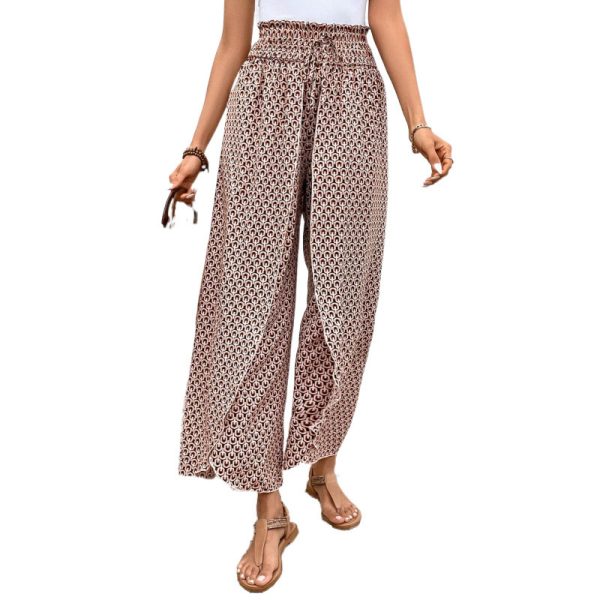 New Fashion All-match Floral Wide-leg Pants - Image 5