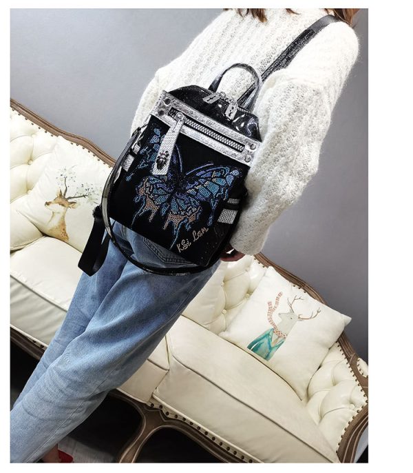 New Delicate Rhinestone Personality Butterfly Shoulder Bag - Image 8