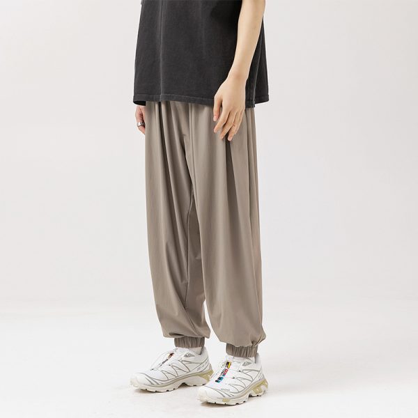 Trendy Ice-feeling Draping Effect Laced Pants - Image 7