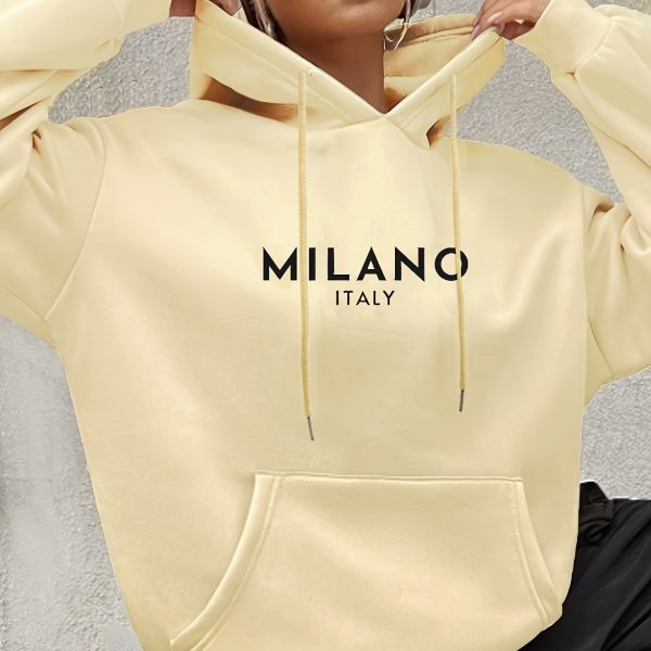 Casual Long Sleeved Printed Kangaroo Pocket Hoodie - Image 6