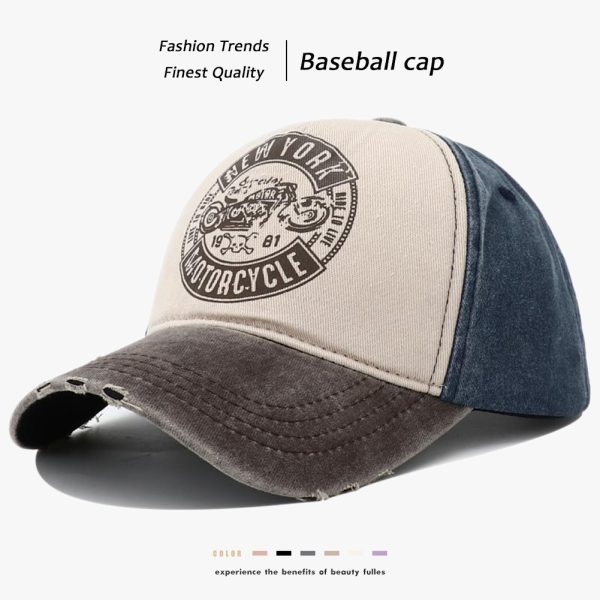 Men's Retro Alphabet Motorcycle Printed Peaked Cap - Image 2