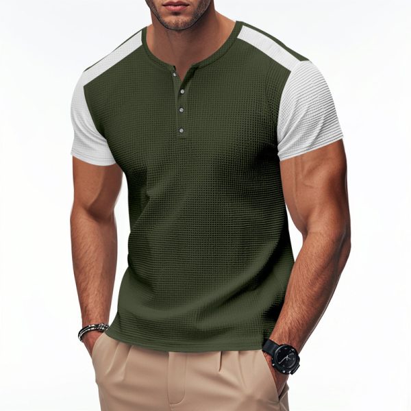 Plus Size Men's Color Block T-shirt - Image 4